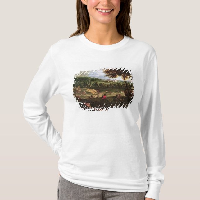 Louis XIV  Hunting at Marly with a View T-Shirt (Front)