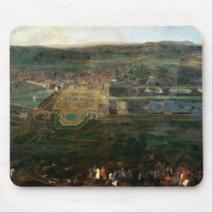 Louis XIV  hunting near chateau of Fontainebleau Mouse Pad