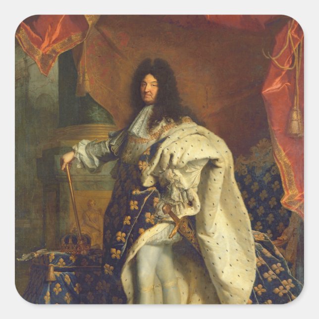 Louis XIV in Royal Costume, 1701 Square Sticker (Front)