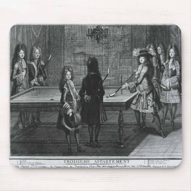 Louis XIV playing billiards with his brother Mouse Pad (Front)