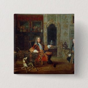 Louis XV and the Regent, Philippe II 15 Cm Square Badge