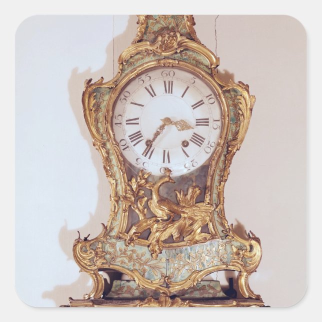 Louis XV style cartel clock Square Sticker (Front)
