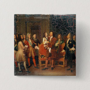 Louis XV Visiting Peter I 15 Cm Square Badge