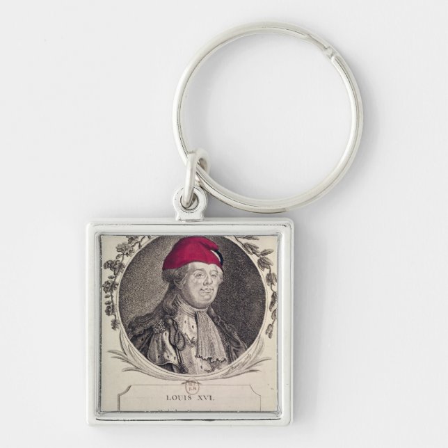 Louis XVI  wearing a phrygian bonnet Key Ring (Front)