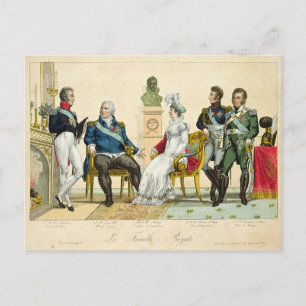 Louis XVIII  and his Family Postcard