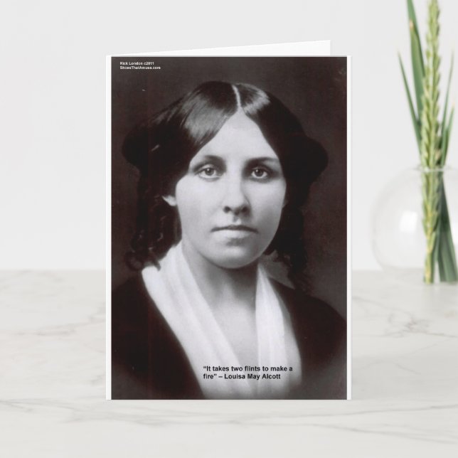 Louisa May Alcott 2 Flints Love Quote Cards & Gift (Front)