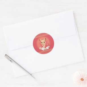 Louisa the Kangaroo Cute Classic Round Sticker