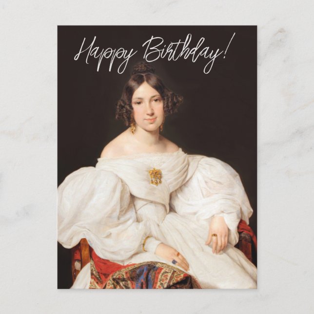 Louise Mayer Ferdinand Waldmueller Happy Birthday Postcard (Front)