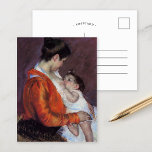Louise Nursing Her Child | Mary Cassatt Postcard<br><div class="desc">Louise Nursing Her Child (1898) by American impressionist artist Mary Cassatt. The pastel drawing depicts a portrait of a mother nursing her young child,  a common theme in Cassatt's work.

Use the design tools to add custom text or personalise the image.</div>