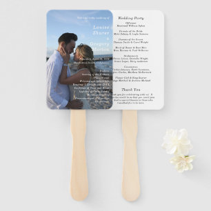 Louise Simple Photo Modern Wedding Program Hand Fan