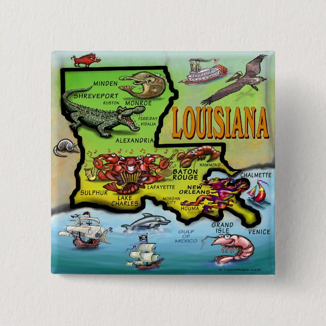 Louisiana 15 Cm Square Badge (Front)