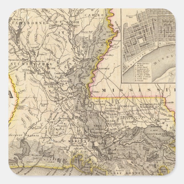 Louisiana 5 square sticker (Front)