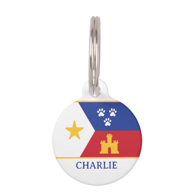 LOUISIANA ACADIAN FLAG PET TAG (Front)