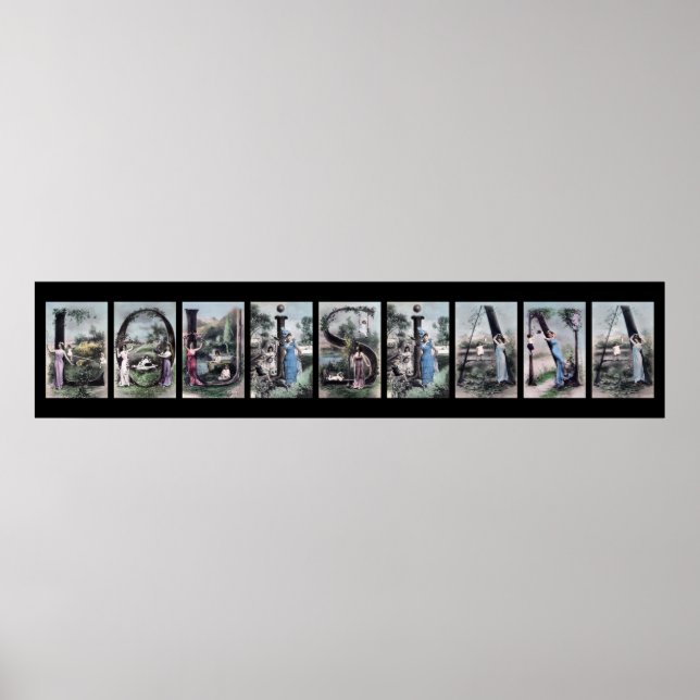 LOUISIANA Alphabet Letter Name Art Poster (Front)