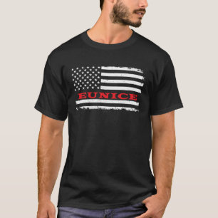 Louisiana American Flag Eunice USA Patriotic Souve T-Shirt