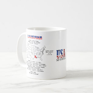Louisiana American state on a map and useful info Coffee Mug