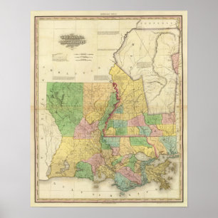 Louisiana and Mississippi Poster