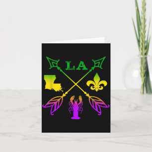 Louisiana Arrow Mardi Gras , Uni-adult, Black, Sma Card