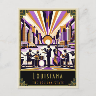 Louisiana Art Deco Postcard