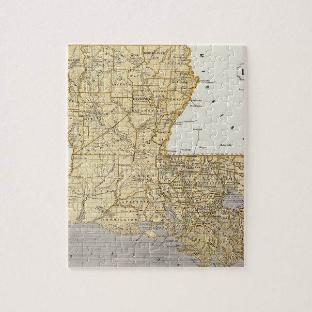 Louisiana Atlas Map Jigsaw Puzzle (Vertical)