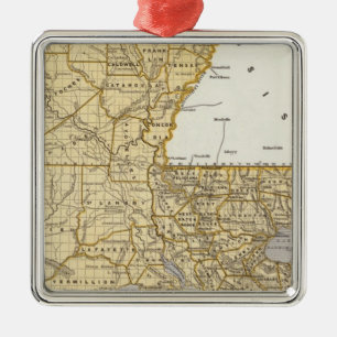 Louisiana Atlas Map Metal Tree Decoration