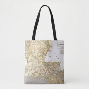 Louisiana Atlas Map Tote Bag