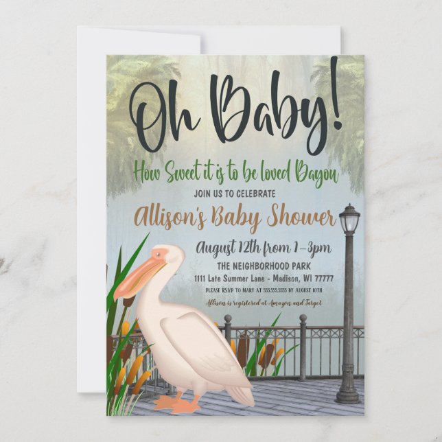 Louisiana Bayou Baby Shower Invitation (Front)