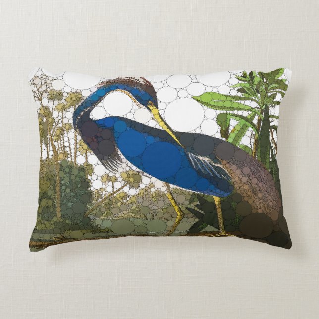 Louisiana Blue Heron by After John James Audubon Decorative Cushion (Front)