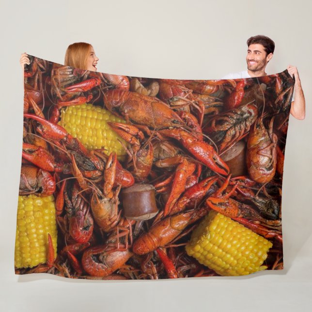 Louisiana Boiled Crawfish, New Orleans, Funny Fleece Blanket (In Situ)