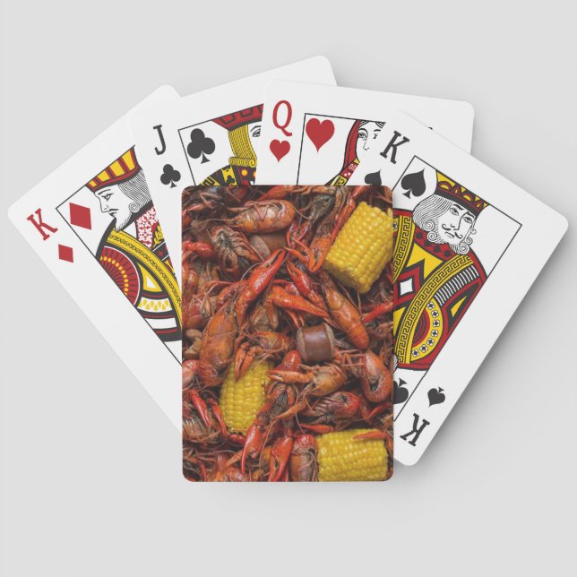 Louisiana Boiled Crawfish, New Orleans, Funny Playing Cards (Back)