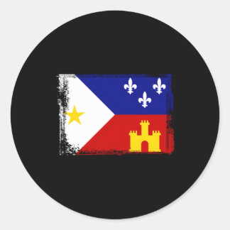 Louisiana Cajun Acadiana Flag Classic Round Sticker