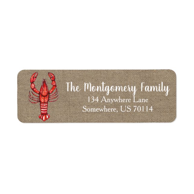 Louisiana Cajun Crawfish & Faux Burlap (Front)