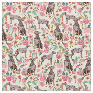 louisiana catahoula leopard dog vintage florals fabric