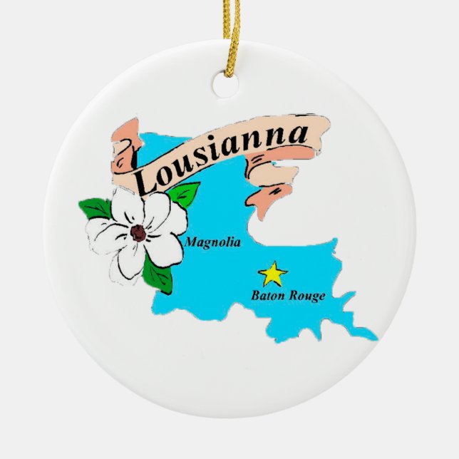 Louisiana Ceramic Tree Decoration (Front)