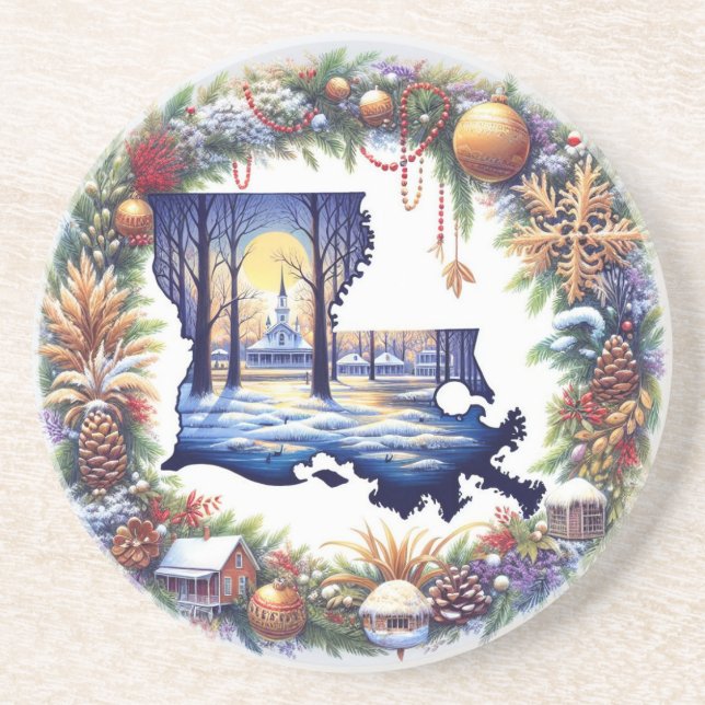Louisiana Christmas  Coaster (Front)