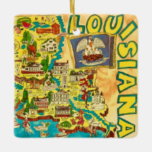  Louisiana Colourful Map