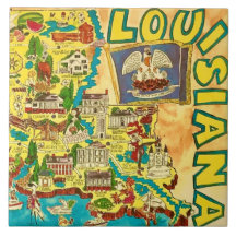  Louisiana Colourful Map