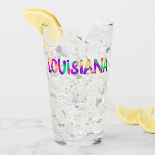 Louisiana Colours of Madi Gras and Spicy Food Glass