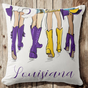 Louisiana Cowgirl Purple Yellow Cushion