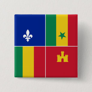 Louisiana Creole flag 15 Cm Square Badge
