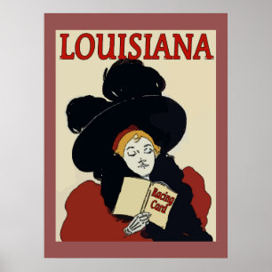 Louisiana Derby Day Vintage Woman Poster