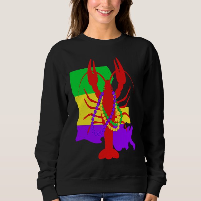 Louisiana Est 1812 Crawfish New Orleans Mardi Gras Sweatshirt (Front)