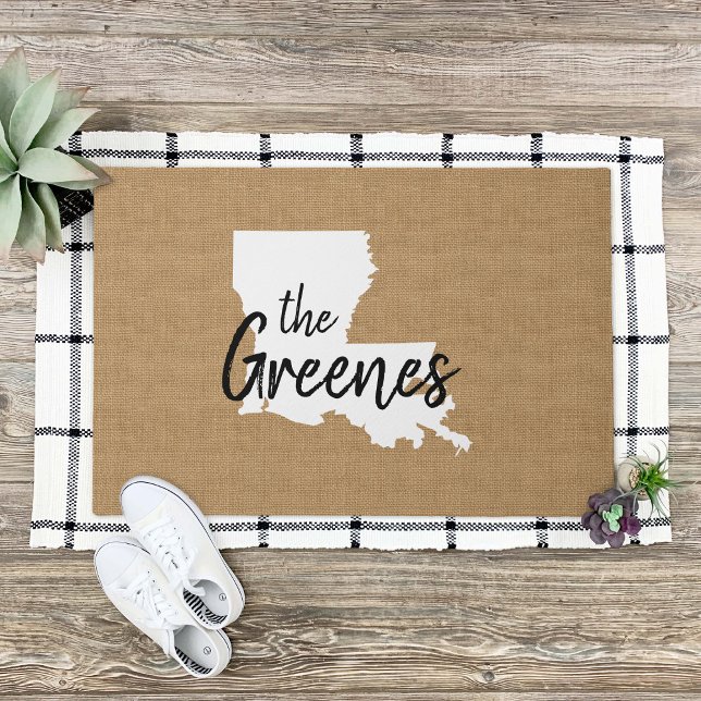 Louisiana Family Monogram State Doormat (Creator Uploaded)