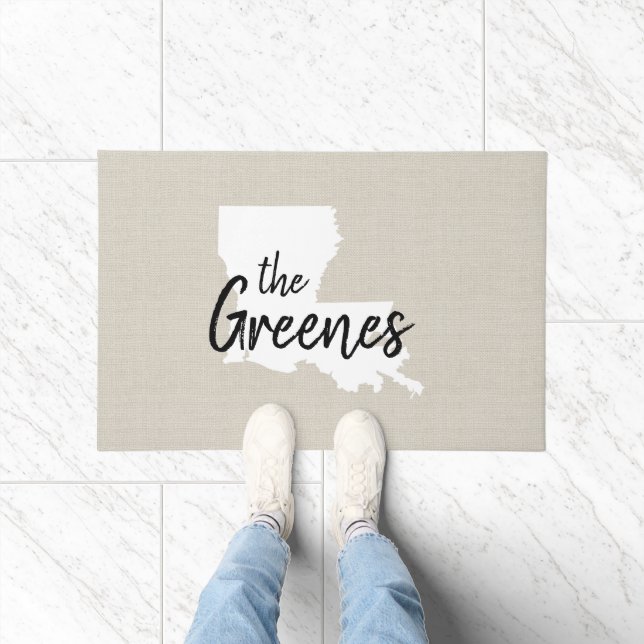 Louisiana Family Monogram State Doormat (Indoor)