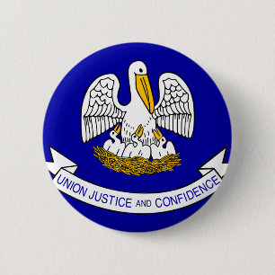 Louisiana Flag 6 Cm Round Badge
