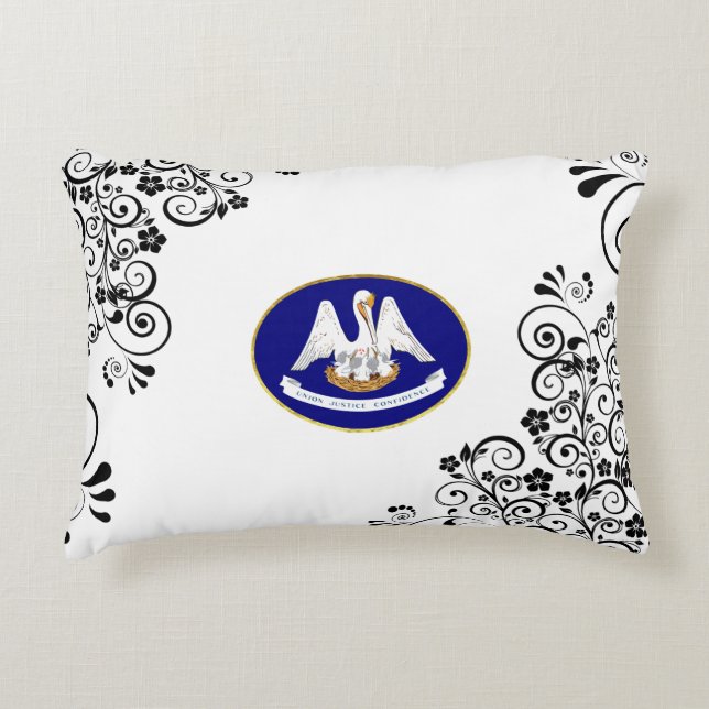 Louisiana flag decorative cushion (Front)