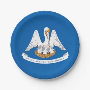Louisiana flag paper plate