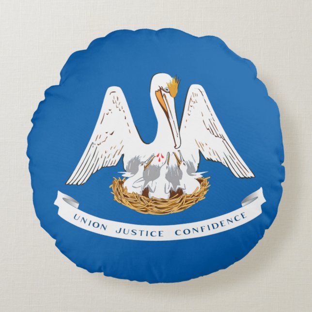 Louisiana flag round cushion (Front)