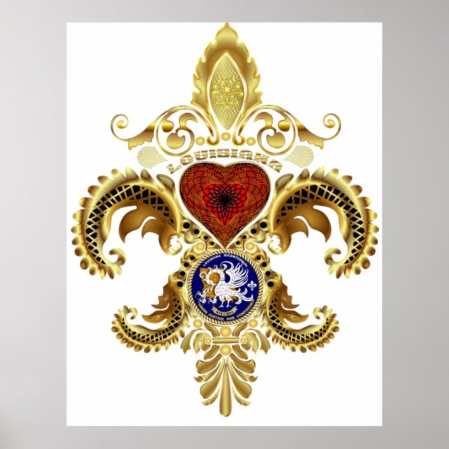 Louisiana Fleur De Lis Bicentennial Poster (Front)