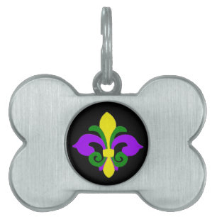 Louisiana Fleur de lis (Mardi Gras).jpg Pet ID Tag